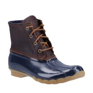 Sperry Women's Saltwater Duck Boot STS91175- Tan/Dark Brown sz 11